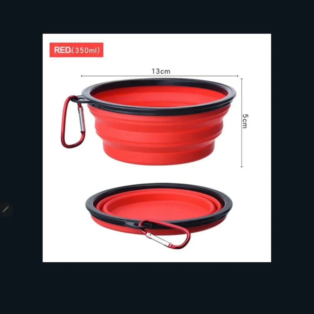 NIP collapsible silicone pet bowl red